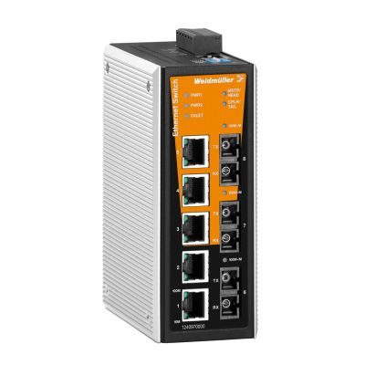 WEIDMULLER IE-SW-VL08MT-5TX-1SC-2SCS Network switch (programowany), zarządzany, Fast Ethernet, Liczba portów: 5x RJ45, 1 * SC wielomodowy, 2x SC jednomodowy, -40 °C...75 °C, IP30 1345240000 /1szt./ (1345240000)